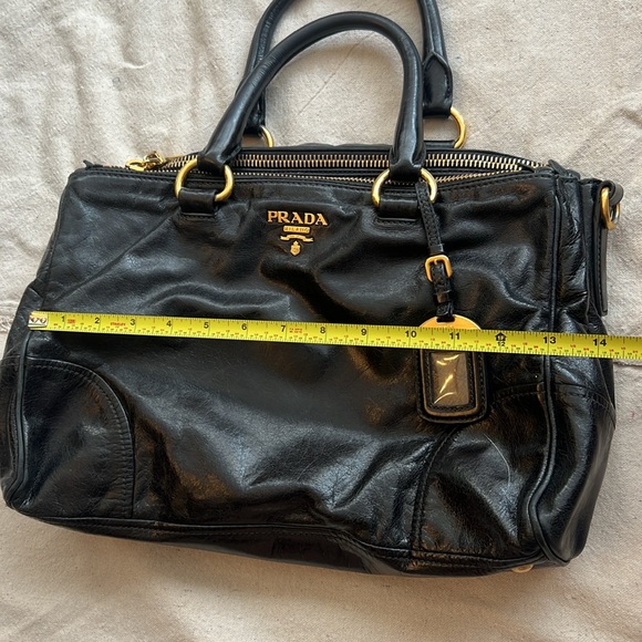 Prada Black Satchel Tote Authentic With Two Zippers - Picture 11 of 15